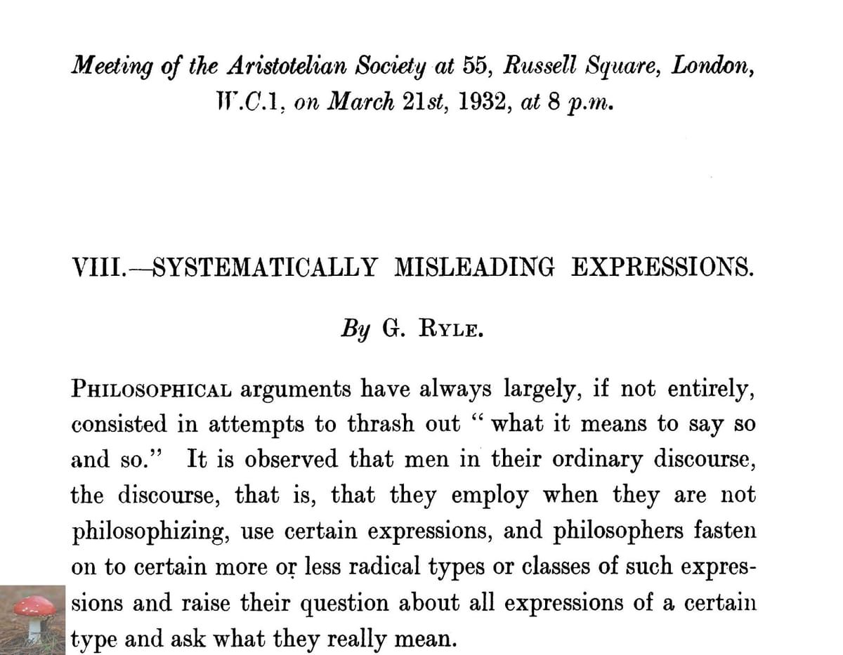 Gilbert Ryle, Expressões sistematicamente enganadoras
